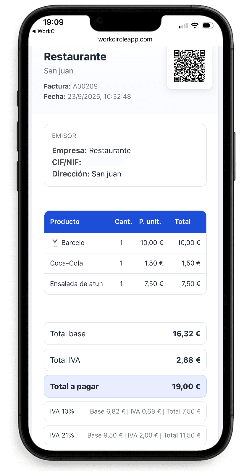 Factura verifactu WorkC