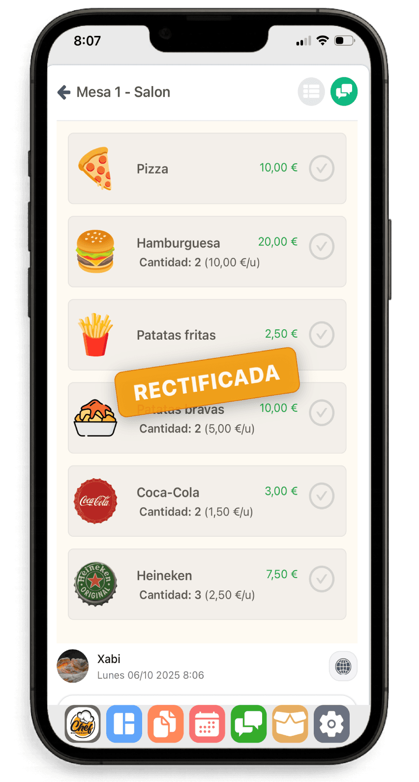 Rectificación por sustitución en WorkC