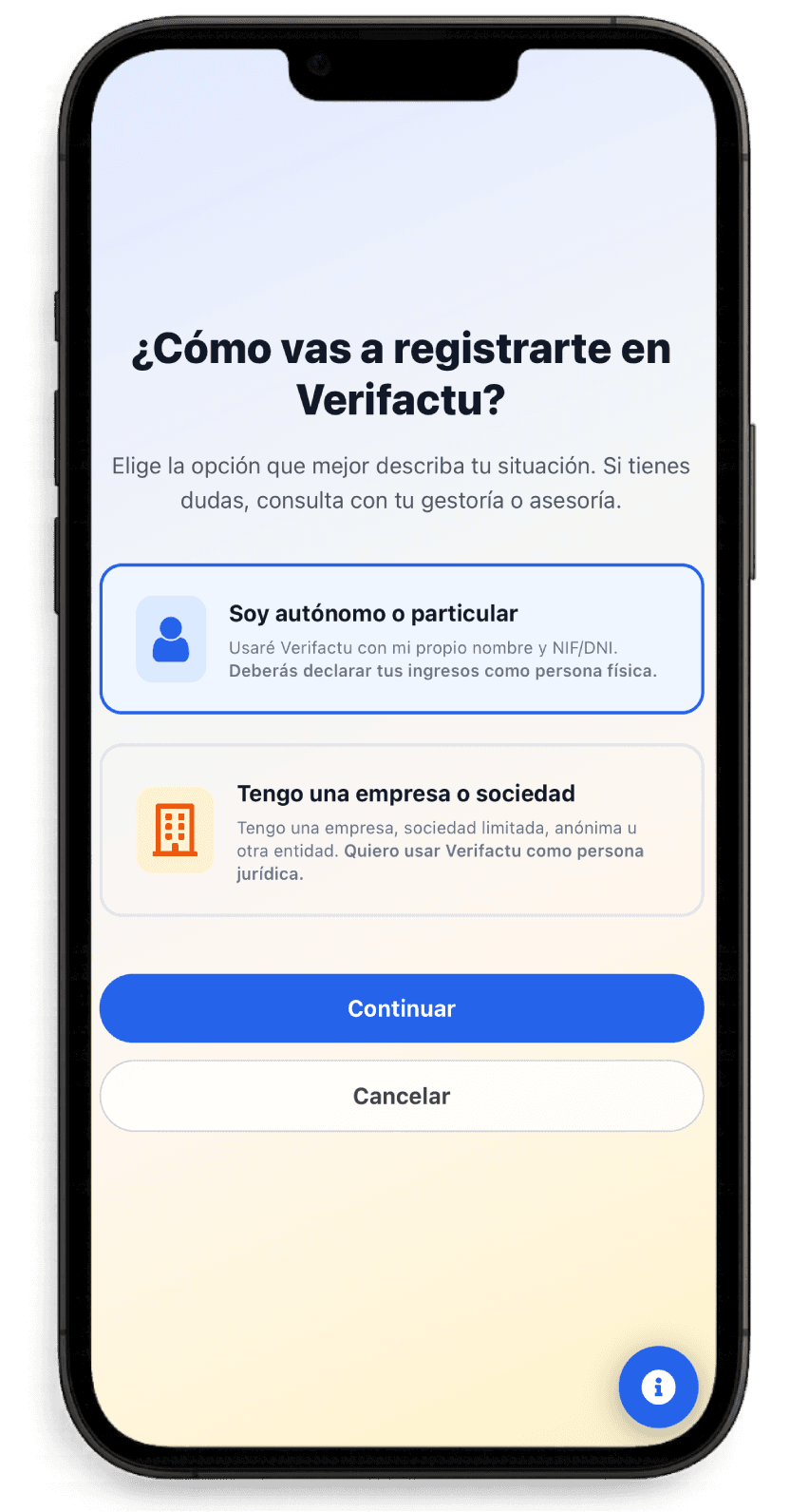 Proceso de alta en VeriFactu dentro de WorkC
